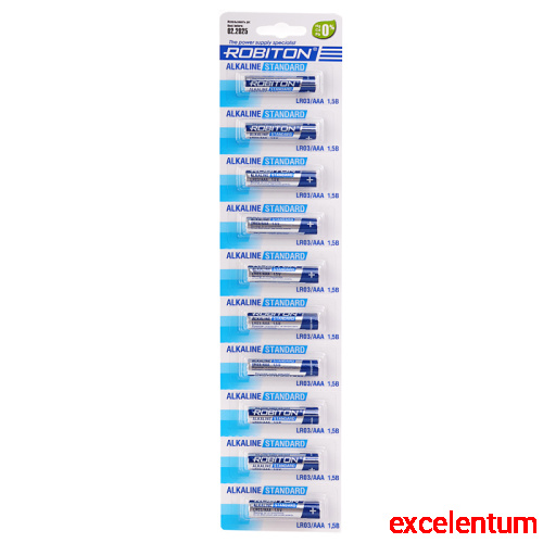 Батарейки алкалиновые ROBITON STANDARD LR03 BL10 Батарейки алкалиновые ROBITON STANDARD LR03 BL10