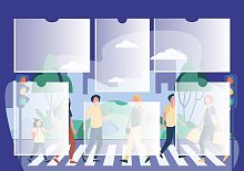 Информационный стенд ПЕРЕХОДЫ, 1,42*1м