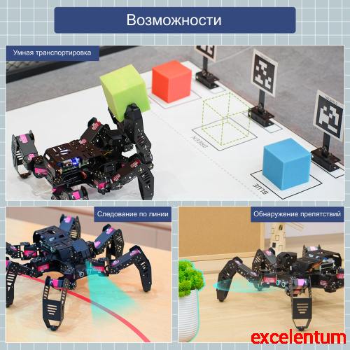 Образовательный набор для изучения многокомпонентных робототехнических систем и манипуляционных роботов "РобоПаук ИН". Продвинутый комплект на Raspberry Pi фото 5
