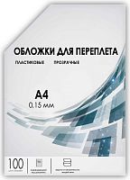Обложки для переплёта Heleos A4 150мкм прозрачный (100шт)  PCA4-150
