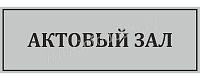 Табличка для школы в серебряном цвете АКТОВЫЙ ЗАЛ, 0,3*0,1м