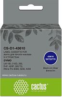 Картридж ленточный Cactus CS-D1-43610 43610 черный на прозрачном 6x7 для Dymo LM160/210D/280/PnP 420P/500TS/Rhino Pro 6000/5200/4200 без чипа