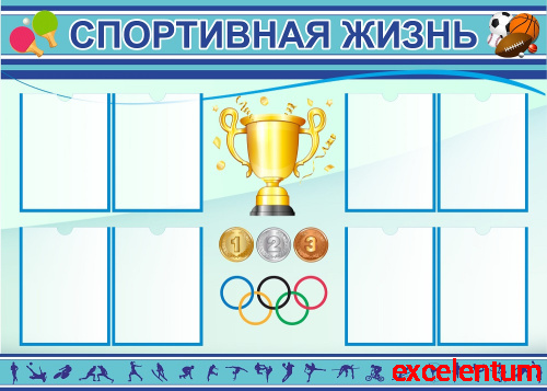 Стенд для школы СПОРТИВНАЯ ЖИЗНЬ, 1,4*1м Стенд для школы СПОРТИВНАЯ ЖИЗНЬ, 1,4*1м