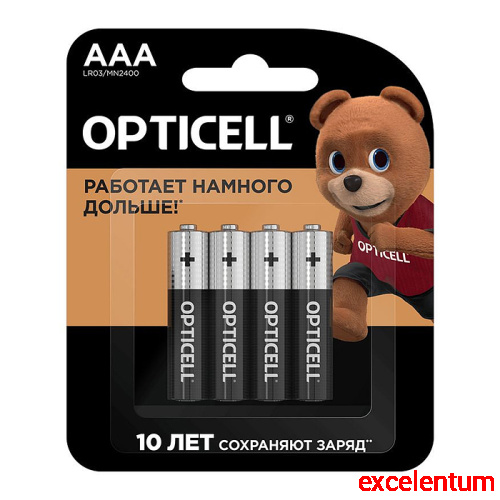 Батарейки алкалиновые OPTICELL BASIC LR03 BL4 Батарейки алкалиновые OPTICELL BASIC LR03 BL4