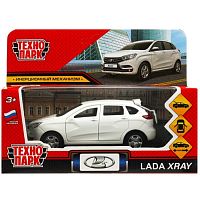 Машина металл Lada XRAY длина 12 см, двери, багаж, инерц, белый