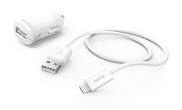 Автомобильное зар./устр. Hama H-183266 12W 2.4A USB для Apple белый (00183266)