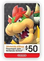Карта оплаты пополнение игровой валюты Nintendo eShop 50 USD USA