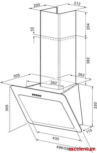 Вытяжка каминная Krona Liva 500 PB фото 2 Вытяжка каминная Krona Liva 500 PB фото 2