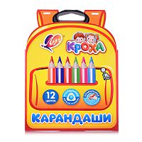 Карандаши цветные 12 цв., утолщенные, укороченные