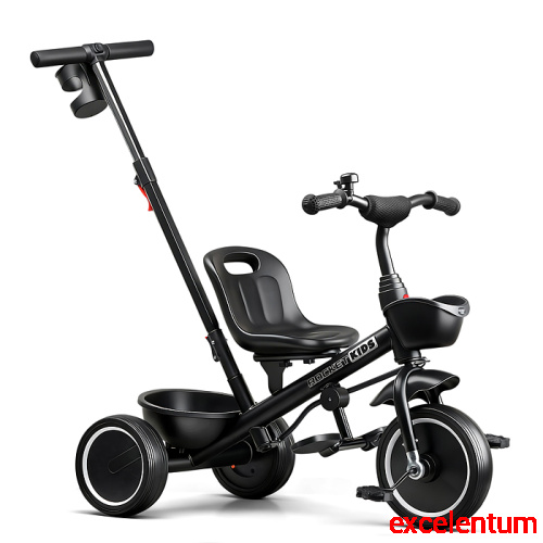 Велосипед трехколесный Rocket 107NEW, колеса EVA 10"/8", цвет черный