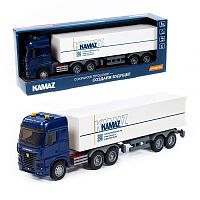 Автомобиль-тягач "Kamaz" с полуприцепом инерционный (со светом и звуком)