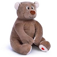 Медведь Лари, 70см, (сидя 35см) бежево-серый