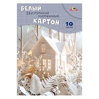Картон белый А4, 10л. двухст. мелов. "Сказочный домик"