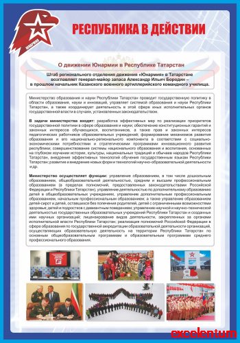 Стенд для школы РЕСПУБЛИКА В ДЕЙСТВИИ, 0,7*1м Стенд для школы РЕСПУБЛИКА В ДЕЙСТВИИ, 0,7*1м