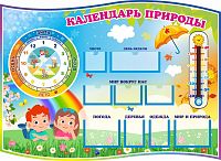 Стенд для детского сада КАЛЕНДАРЬ ПРИРОДЫ (Друзья), 0,82*0,6м