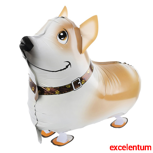 Шар 3D (24''/61 см) Ходячая Фигура, Корги, 1 шт. в уп.