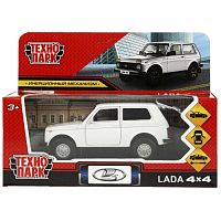 Машина металл LADA 4x4 длина 12 см, двери, багаж, инерц, белый