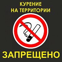 Табличка КУРЕНИЕ НА ТЕРРИТОРИИ ЗАПРЕЩЕНО, 0,6*0,6м
