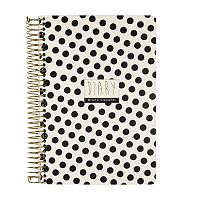 Ежедневник на золотом гребне «Cute diary» А5, BV, 136 л, "Black&White. Горошек"