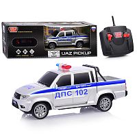 Машина р/у UAZ PICKUP "Полиция" 20 см, свет, сер,