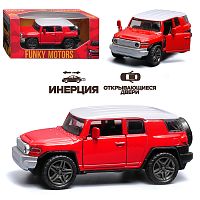 Красная с белой крышей инерционная машинка die-cast , 1:32