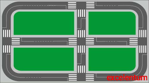 Поле для отработки ПДД, 0,9*0,5м Поле для отработки ПДД, 0,9*0,5м