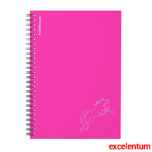 Тетрадь 80 л. клетка, Silhouette, розовый, A5, с пластиковой обложкой, на спирали