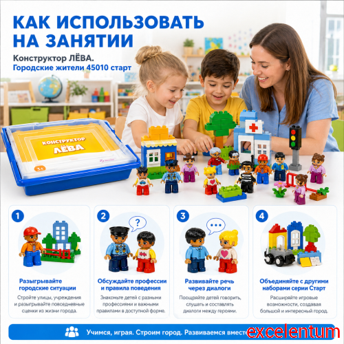 Конструктор Лёва. Городские жители 45010 старт фото 6 Конструктор Лёва. Городские жители 45010 старт фото 6
