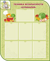Стенд для школы ТЕХНИКА БЕЗОПАСНОСТИ КУЛИНАРИЯ, 0,9*1,1м