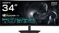 Монитор Gigabyte 34" G34WQC2 EK черный VA LED 21:9 HDMI M/M матовая HAS Piv 4000:1 450cd 178гр/178гр 3440x1440 200Hz FreeSync Premium DP WQ 7.36кг