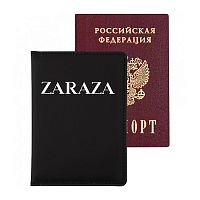 Обложка для паспорта "Zaraza" 10x14 см, искусственная кожа, поролон, шелкография, отстрочка