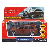 Машина металл Mercedes-Benz gls class amg 12см, двери, багажник, инерц, бронзовый