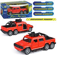 Красная инерционная машинка Горный пикап die-cast,1:32, открывающиеся двери