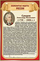Стенд для школы ЗНАМЕНИТЫЕ КАДЕТЫ. СУВОРОВ, 0,4*0,6м