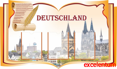 Стенд для школы DEUTSCHLAND - ГЕРМАНИЯ (Оранжевый), 1,3*0,77м Стенд для школы DEUTSCHLAND - ГЕРМАНИЯ (Оранжевый), 1,3*0,77м