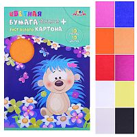 Бумага цветная тишью 10 л. 10 цв. "Ежик" А4