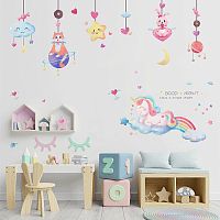 Интерьерная наклейка "Dreams about Unicorn" 60x90 см, ПВХ, в пластиковом пакете с блистерным подвесом