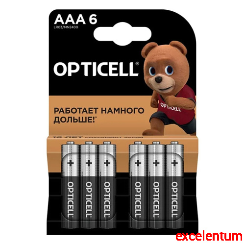 Батарейки алкалиновые OPTICELL BASIC LR03 BL6 Батарейки алкалиновые OPTICELL BASIC LR03 BL6