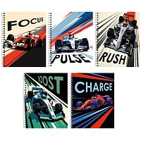 Тетрадь 96л. клетка "Formula-1" А5 гребень