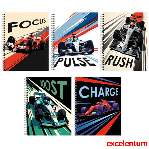 Тетрадь 96л. клетка "Formula-1" А5 гребень