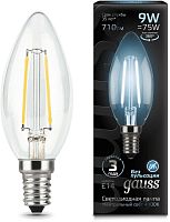 Лампа филам. Gauss Filament 9Вт цок.:E14 свеча 220B св.свеч.бел.нейт. С35 (упак.:1шт) (103801209)
