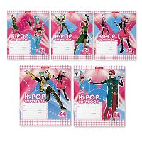 Тетрадь 24 л. линейка "K-POP" (в плёнке по 10 шт.)