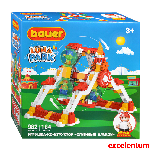 Конструктор 982 STEM Luna Park Аттракцион Огненный Дракон 3+ Конструктор 982 STEM Luna Park Аттракцион Огненный Дракон 3+