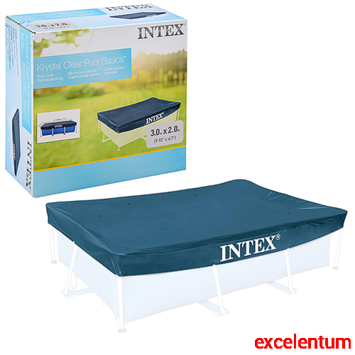 Тент на прямоугольный каркасный бассейн 300 х 201 см, 28038 INTEX Тент на прямоугольный каркасный бассейн 300 х 201 см, 28038 INTEX