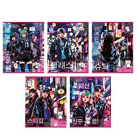 Тетрадь 48л. клетка "K-pop" А5 на скобе 5 диз.в блоке скругл.углы