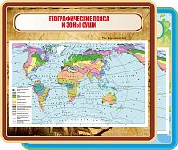Стенд для школы ГЕОГРАФИЧЕСКИЕ ПОЯСА И ЗОНЫ СУШИ, 1,1*1м