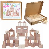 Конструктор "Строим сами" неокрашенный 66 деталей