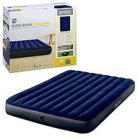 Матрас надувной Classic Downy Fiber-Tech, 152 х 203 x 25 см, 64759 INTEX не товарный вид.нарушена упаковка