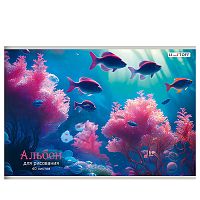 Альбом для рисования 40л. "Подводный мир" скрепка