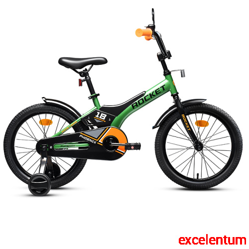 Велосипед 18" Rocket Phoenix, цвет зеленый Велосипед 18" Rocket Phoenix, цвет зеленый